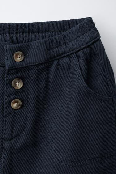PANTALON DOUX AU TOUCHER AVEC BOUTONS - Bleu marine de Zara - Image 2