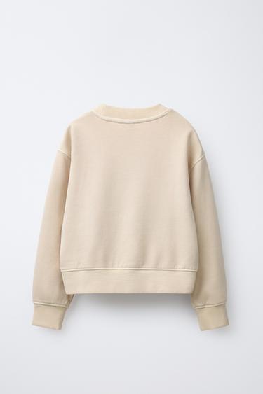 SLOGAN SWEATSHIRT AND WIDE-LEG TROUSERS SET - Butter by Zara - Image 2