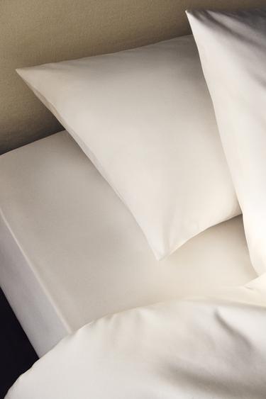 SATEEN FITTED SHEET | 40 CM HIGH (1000 THREAD COUNT) - White by Zara - Image 5