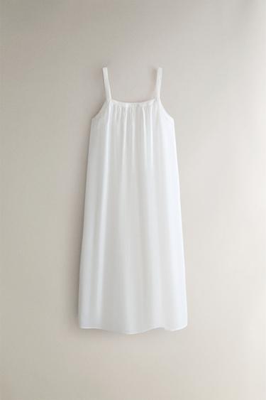 CAMISÓN BORDADO ALGODÓN - Blanco de Zara - Imagen 0