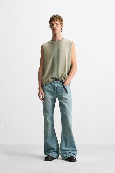 WASHED KNIT TANK TOP - washed green by Zara - Image 0