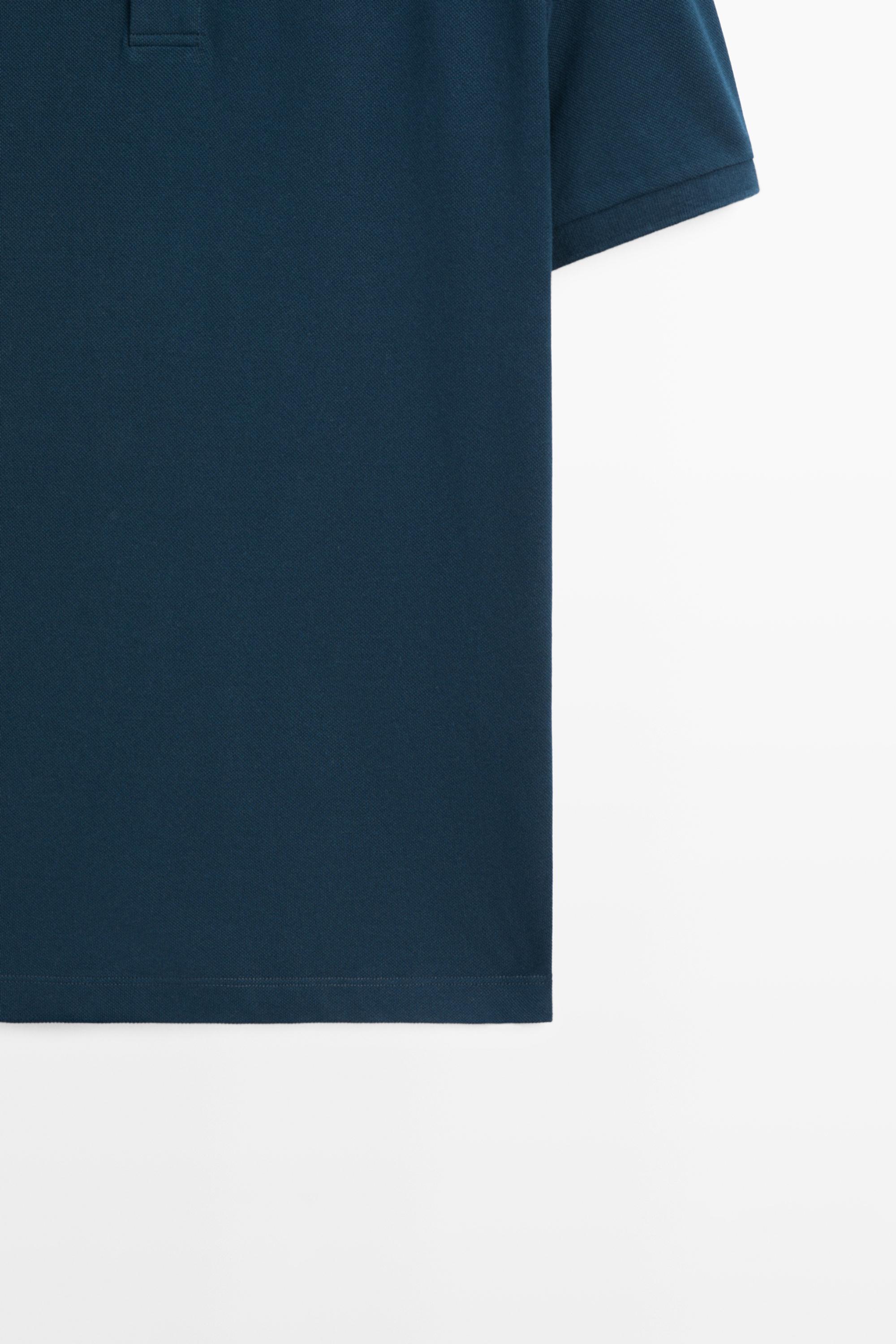 Micro-textured cotton piqué polo shirt