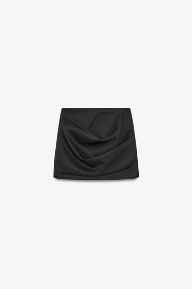FALDA CORTA PLIEGUES - Negro de Zara - Imagen 0