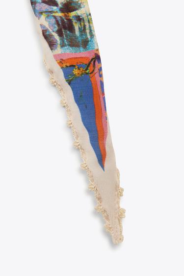LACE PRINTED BANDANNA - Blue by Zara - Image 1