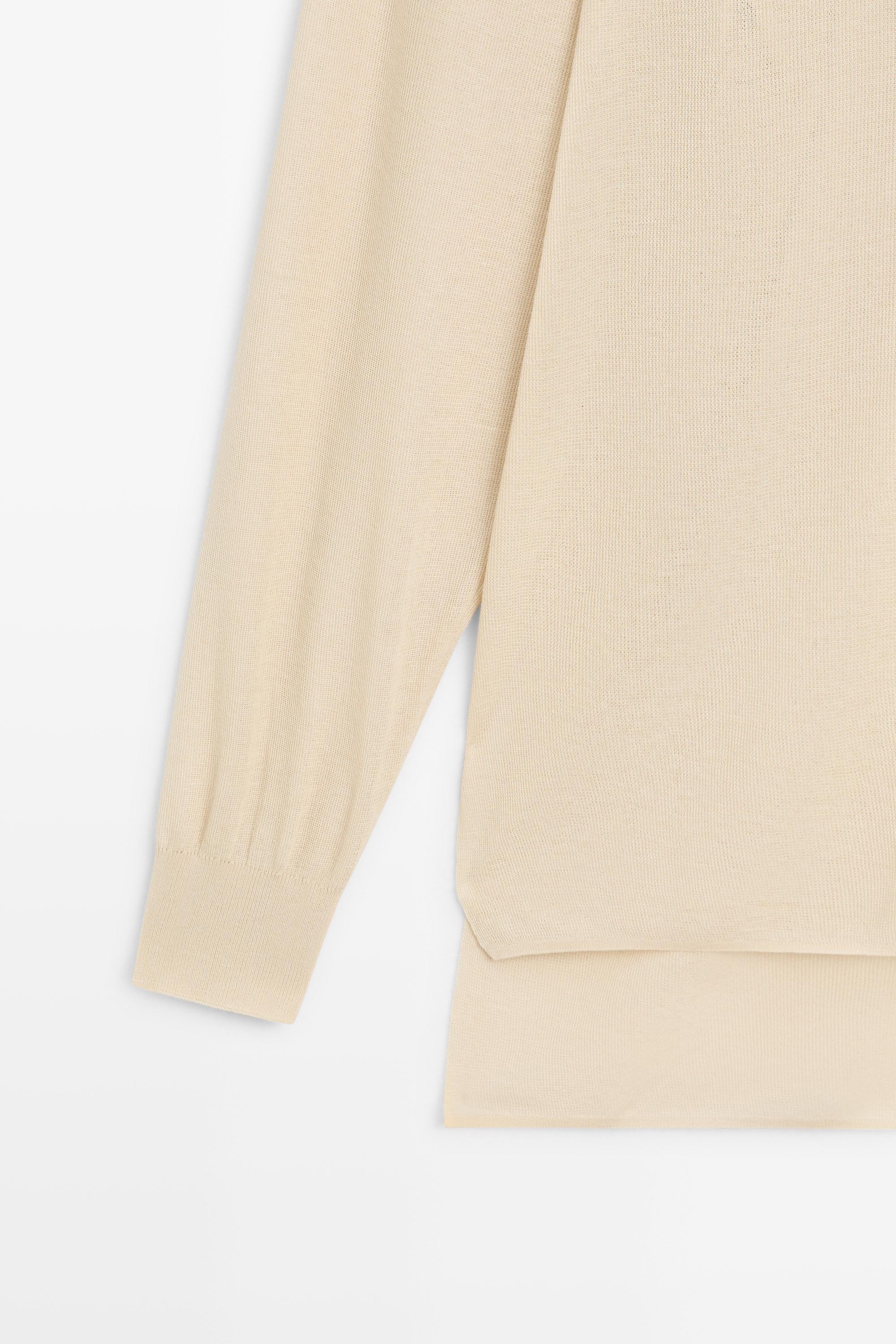 Cotton and silk blend polo sweater