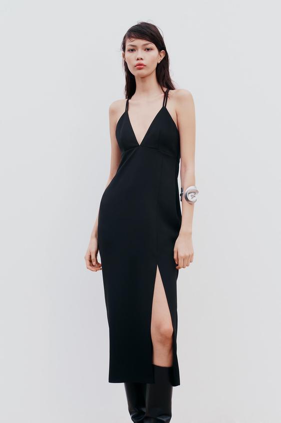 CREPE MIDI DRESS - Black | ZARA Hungary / Hungary