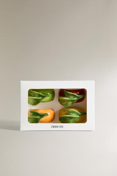 PACK OF FRUIT PORCELAIN NAPKIN RINGS (PACK OF 4) - Yellow by Zara - Image 4