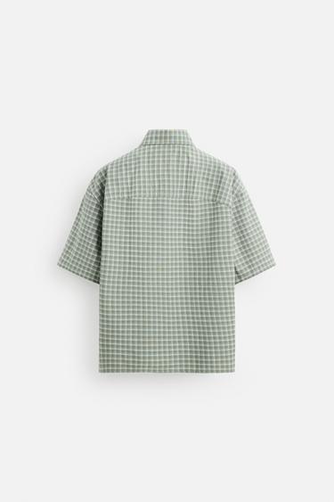 CHEMISE STRUCTURÉE OXFORD - Vert gris de Zara - Image 8