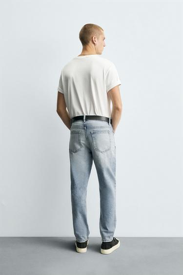 SLIM FIT CROPPED JEANS - Light blue by Zara - Image 2