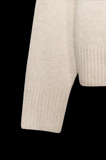 Zara SOFT KNIT SWEATER - Ecru