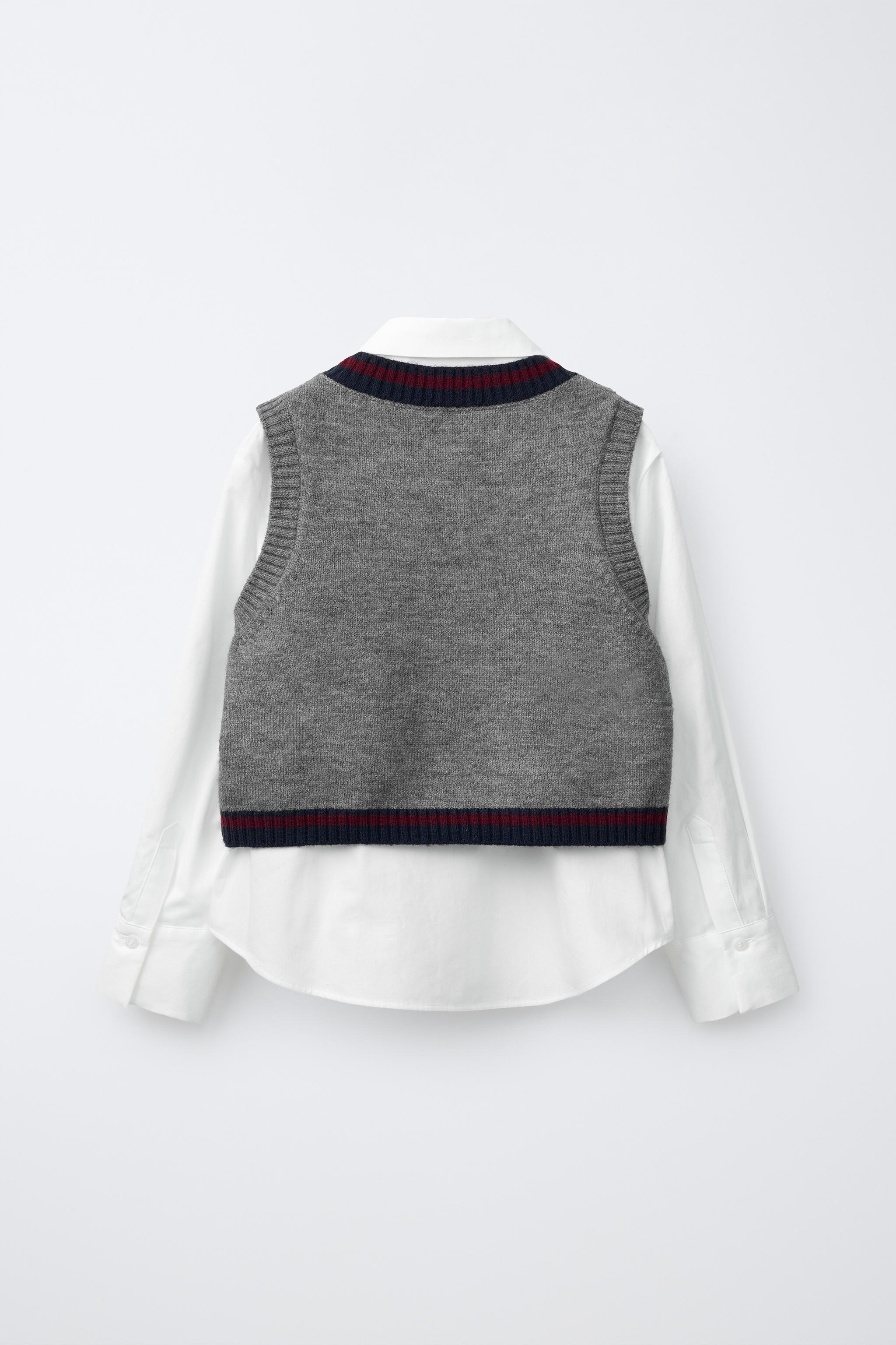 CHEMISE COMBINÉE GILET EN MAILLE VARSITY