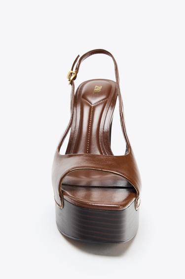 SANDALES PLATEFORME - Marron de Zara - Image 2