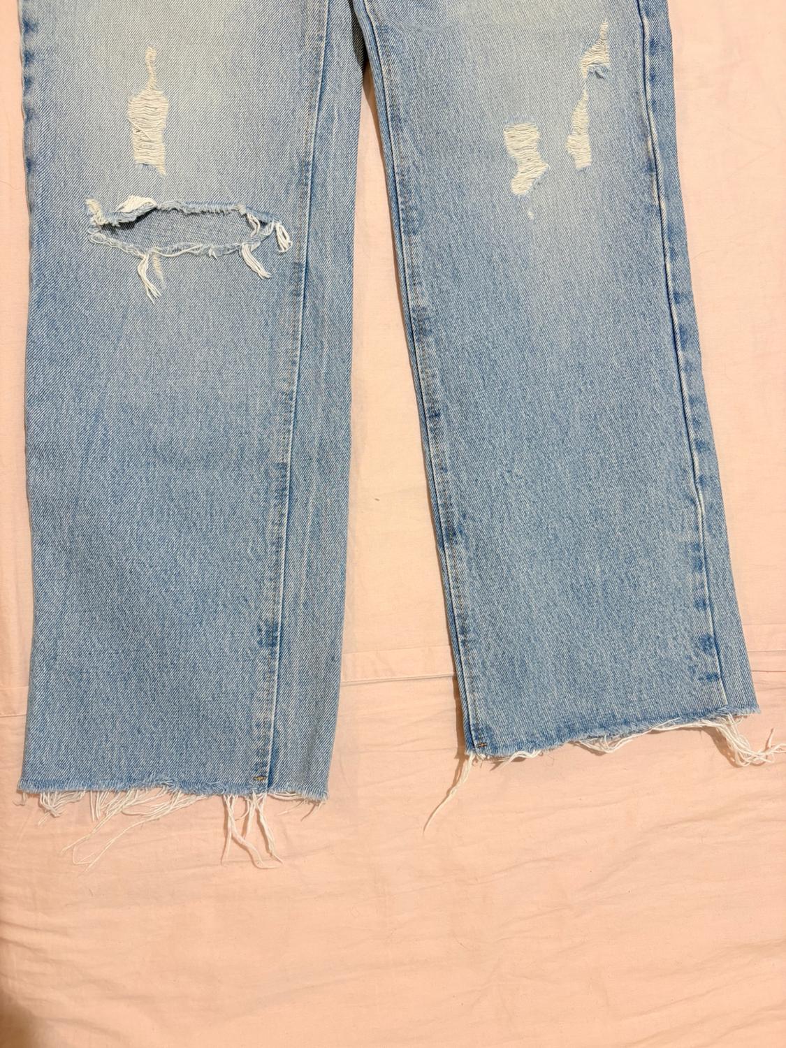 Z1975 RIPPED HIGH WAIST STRAIGHT JEANS - Image 3