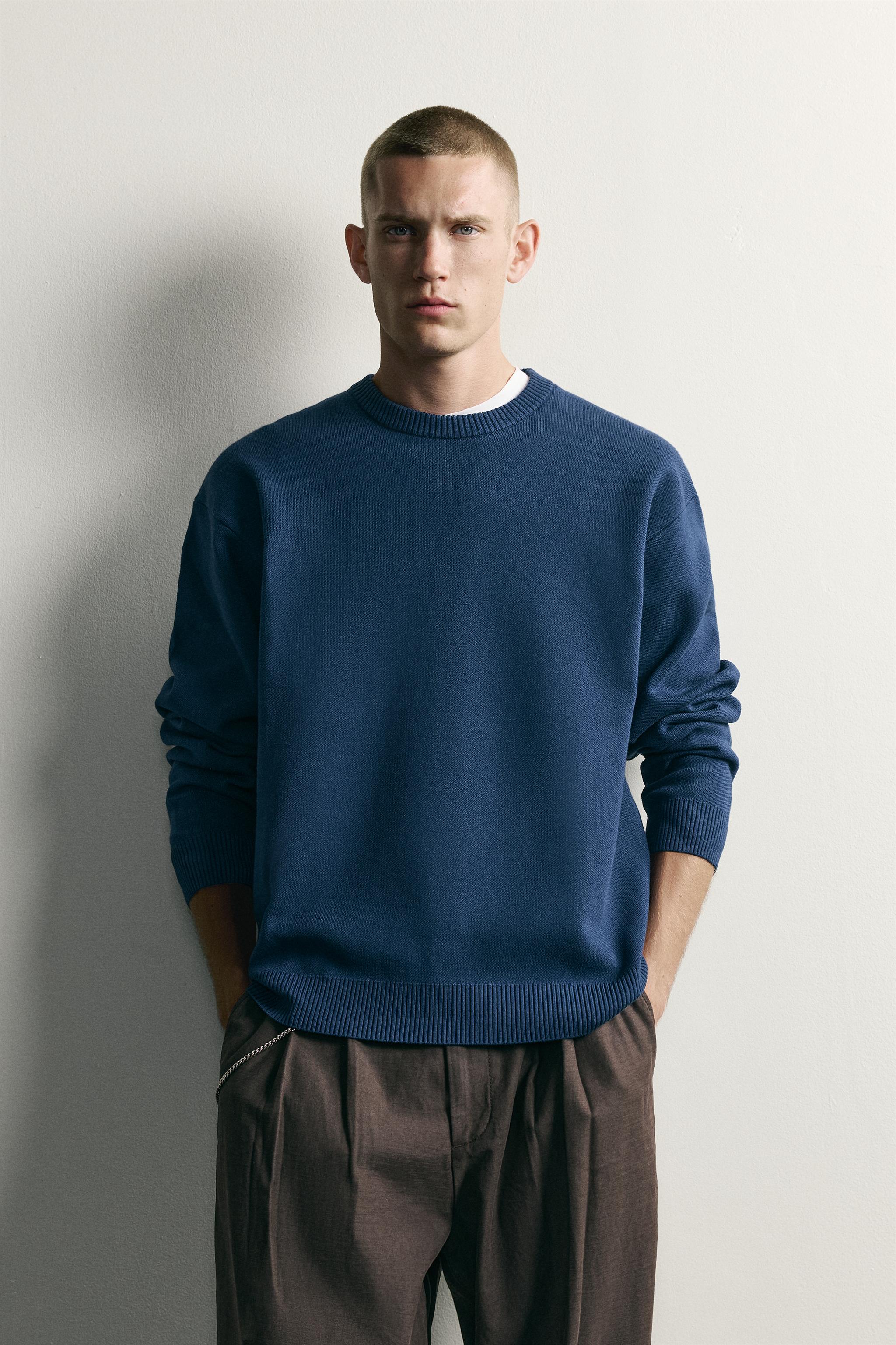 SOFT RELAXED FIT JUMPER — Bluish