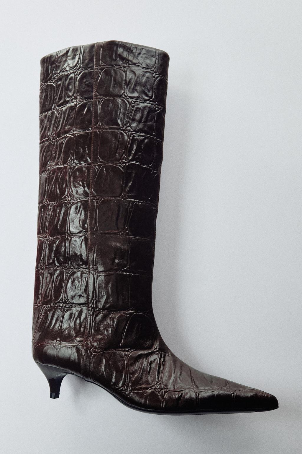 PRINTED LEATHER BOOTS