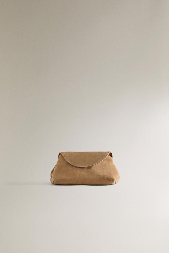 SOFT LEATHER CLUTCH WASH BAG - Brown by Zara - Image 0