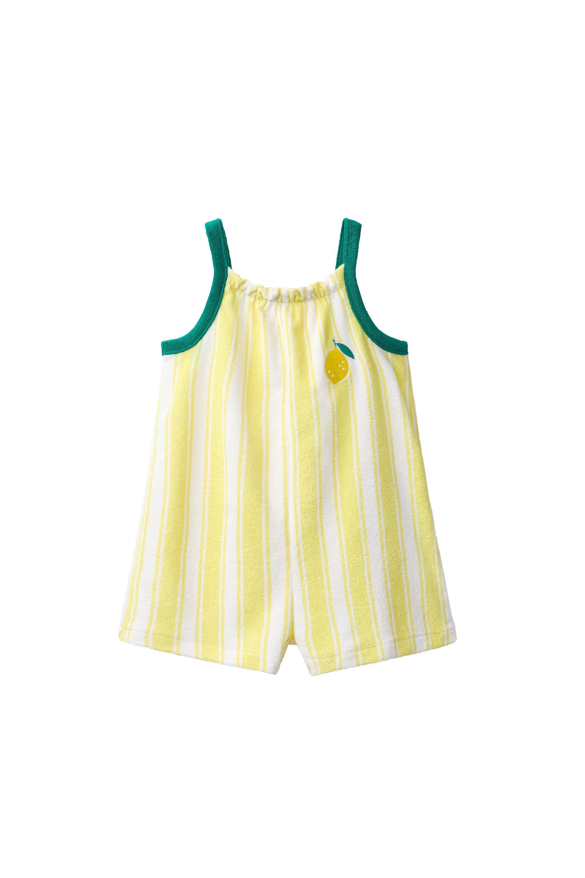 CASA LAWA X ZARA KIDS STRIPED TERRYCLOTH JUMPSUIT - Lemon yellow