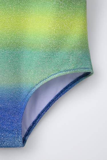 6-14 YEARS/ SHINY SWIMSUIT - Blue / Green by Zara - Image 3