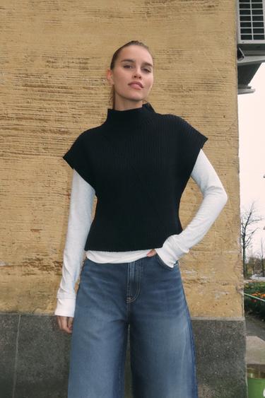 CHALECO PUNTO RIB - Marino de Zara