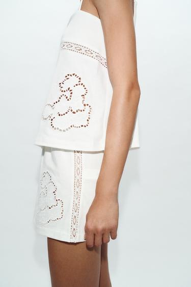 SHORT BRODÉ - Blanc de Zara - Image 2