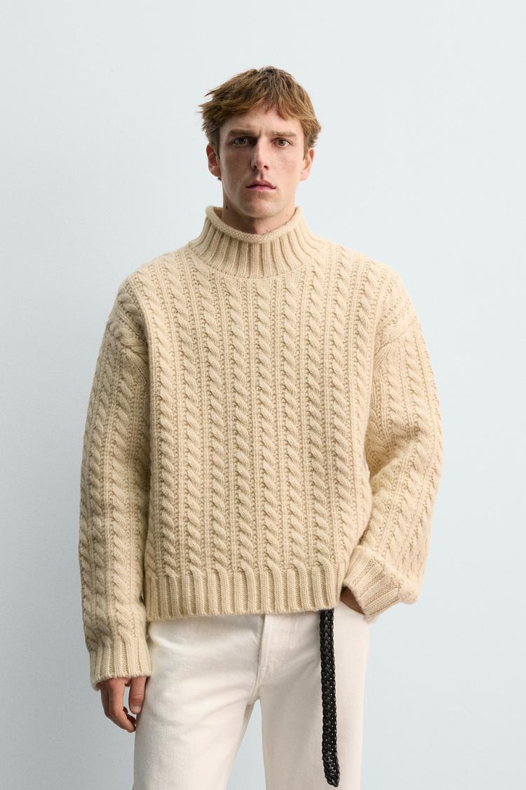 ZARA AARON LEVINE X ZARA CABLE KNIT WOOL JUMPER