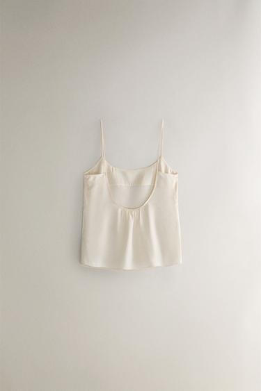 TOP SOIE BEIGE - Écru de Zara - Image 3
