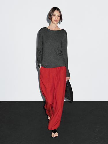 Zara Wool blend boat neck sweater - Anthracite grey