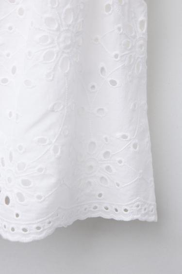 SCHIFFLI EMBROIDERY STRAPPY TOP - White by Zara - Image 3