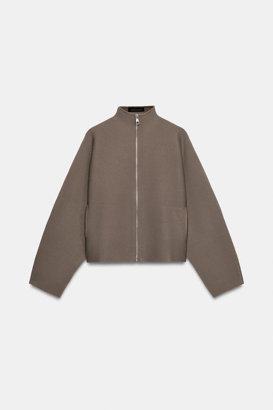 VESTE EN MAILLE ZIPPÉE - Tabac de Zara - Image 5