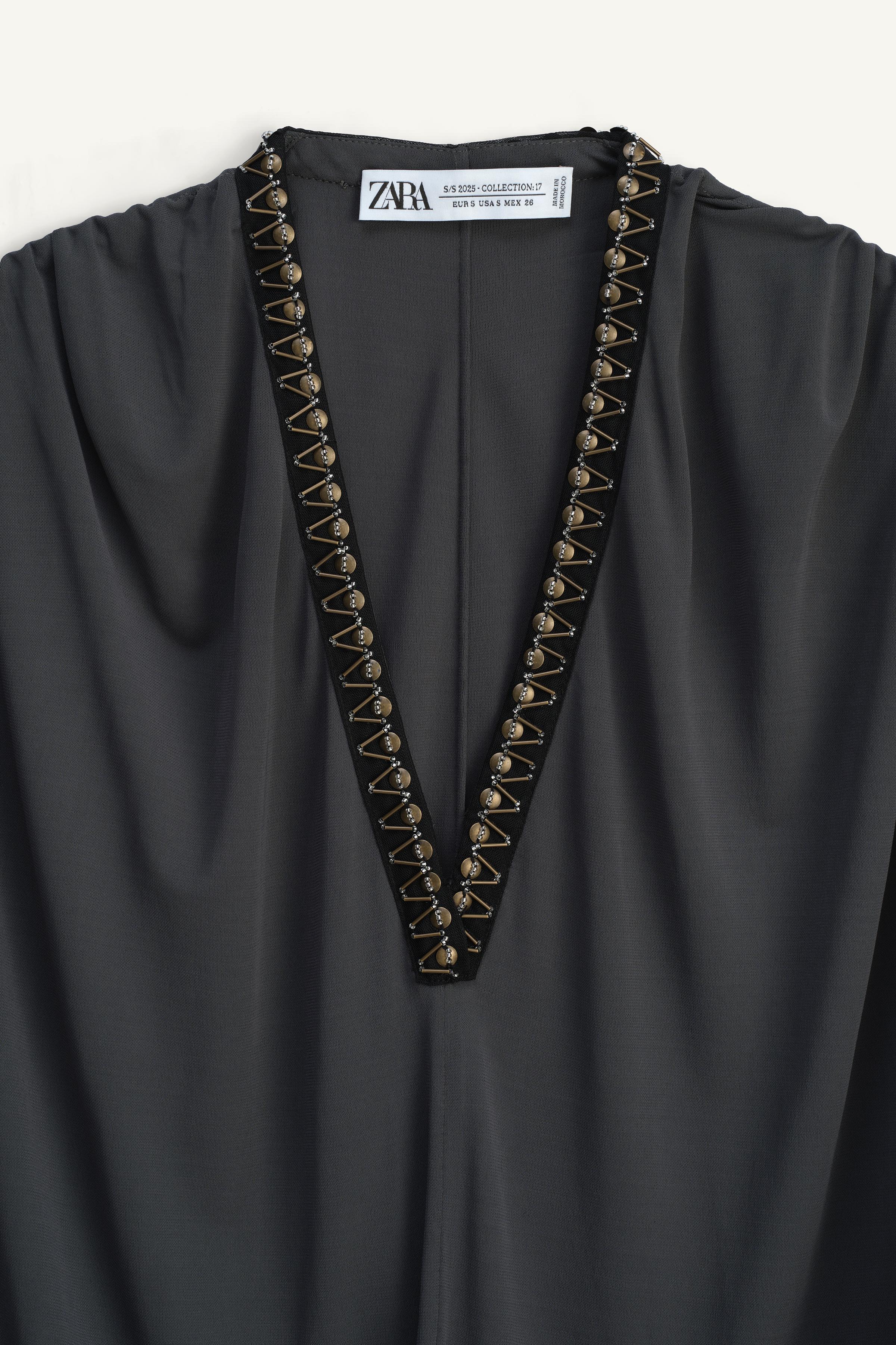 【ZARA】LIMITED EDITION ビーズ付きショートワンピース LIMITED EDITION ビーズ付きショートワンピース - スチール