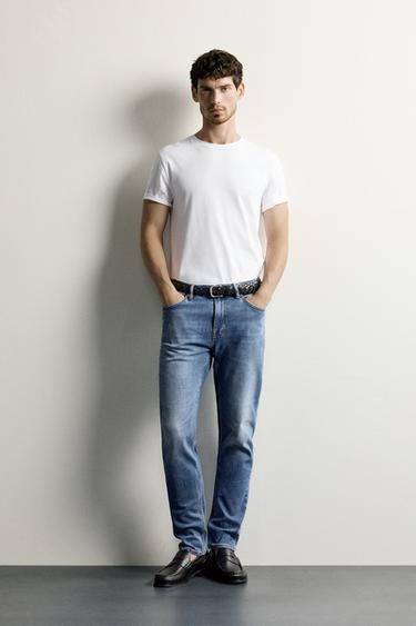 BASIC SLIM FIT JEANS - Mid-blue by Zara