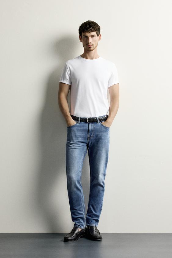 BASIC SLIM FIT JEANS - Mid-blue by Zara - Image 0
