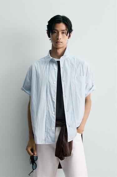 REVERSE EFFECT TECHNICAL SHIRT - Sky blue by Zara