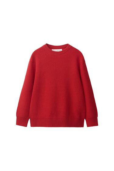 ЕКІ ЖАҚТЫ ТРИКОТАЖДАН ЖАСАЛҒАН ЖЕМПІР - Орташа қызыл Zara компаниясынан
