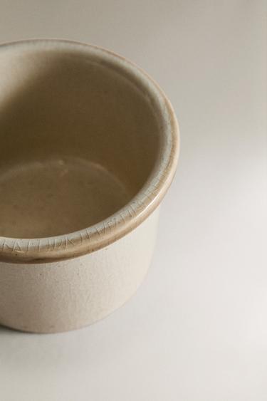 CYLINDRICAL STONEWARE SNACK BOWL - Grey / Beige by Zara - Image 2