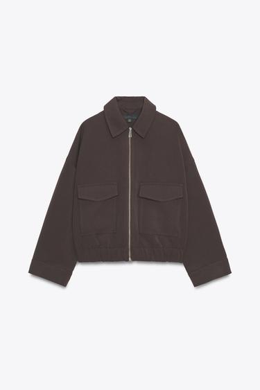 JACKET WITH POCKETS - Brown by Zara