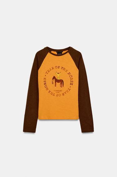 Zara LOTTIE RAE 印花 T 恤 - 棕色