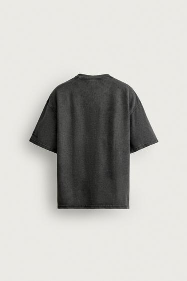 Zara WASHED WAFFLE KNIT SHIRT - Anthracite grey