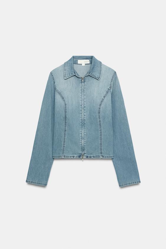 FITTED DENIM SHIRT - Blue by Zara - Image 0