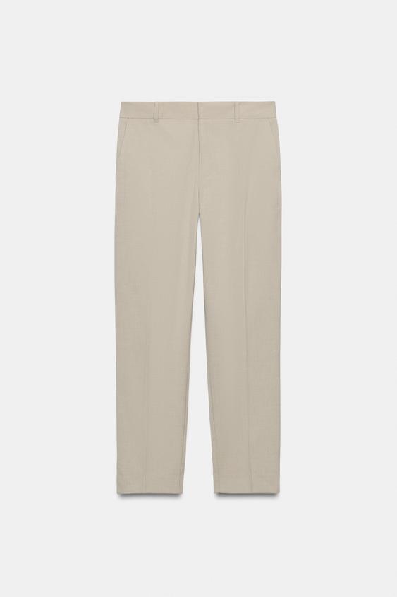 LOW-RISE CROPPED TROUSERS - Sand by Zara - Image 2