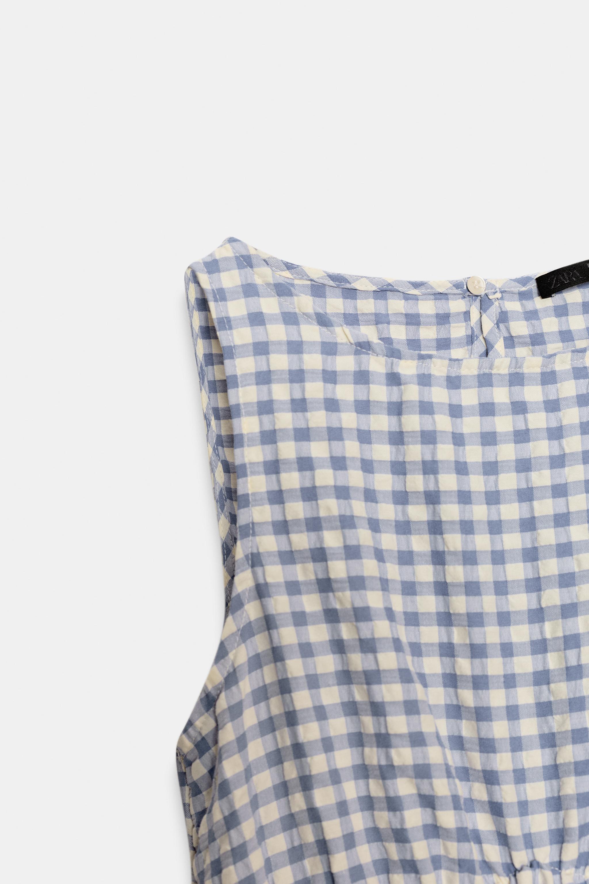 GINGHAM MIDI DRESS - Blue / White | ZARA United States GINGHAM MIDI DRESS - Blue / White | ZARA United States