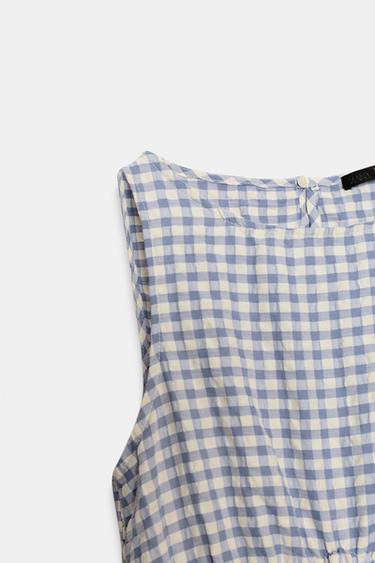 GINGHAM CHECK MIDI DRESS - Blue/White by Zara - Image 6