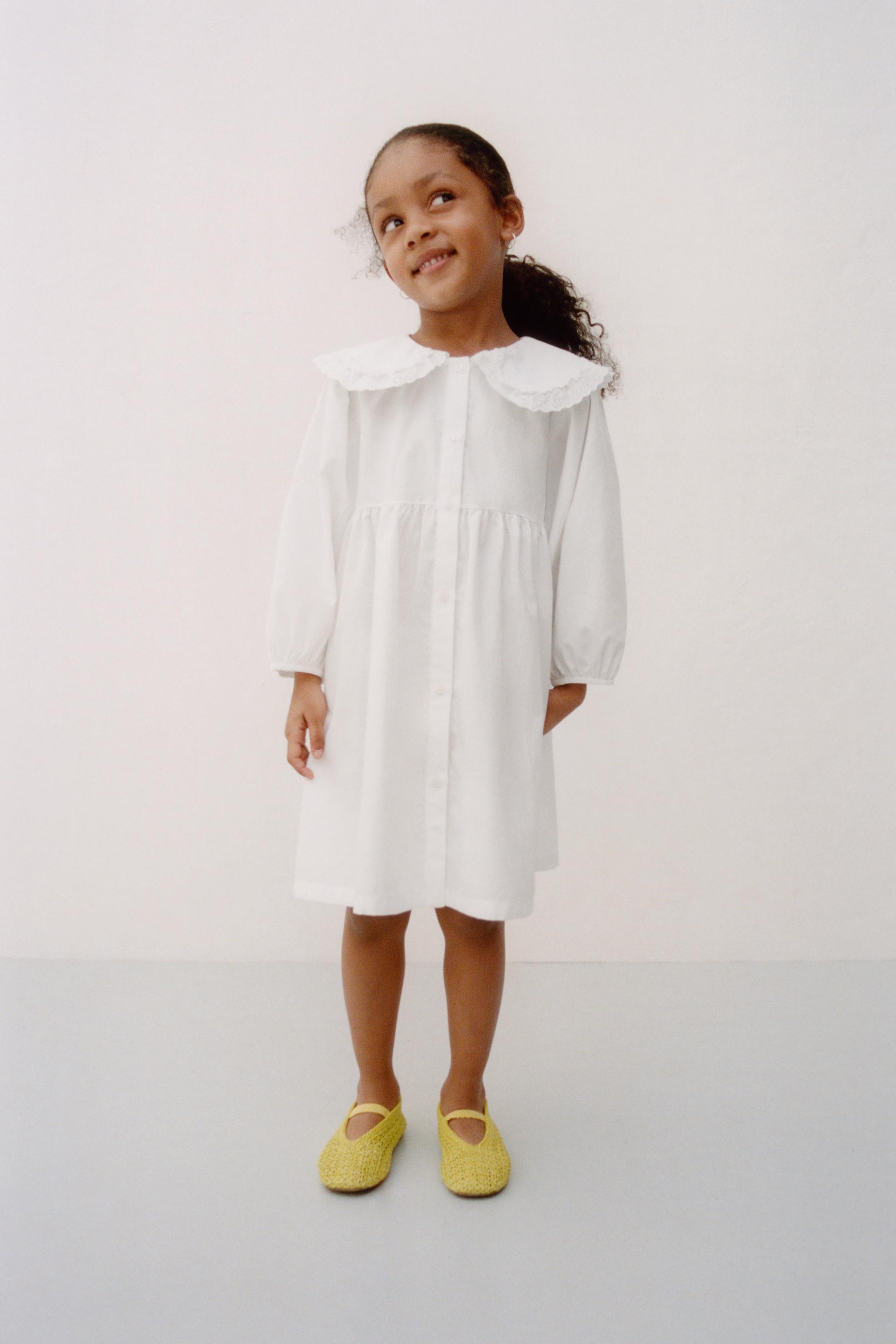 ROBE EN POPELINE COL CLAUDINE BRODÉ