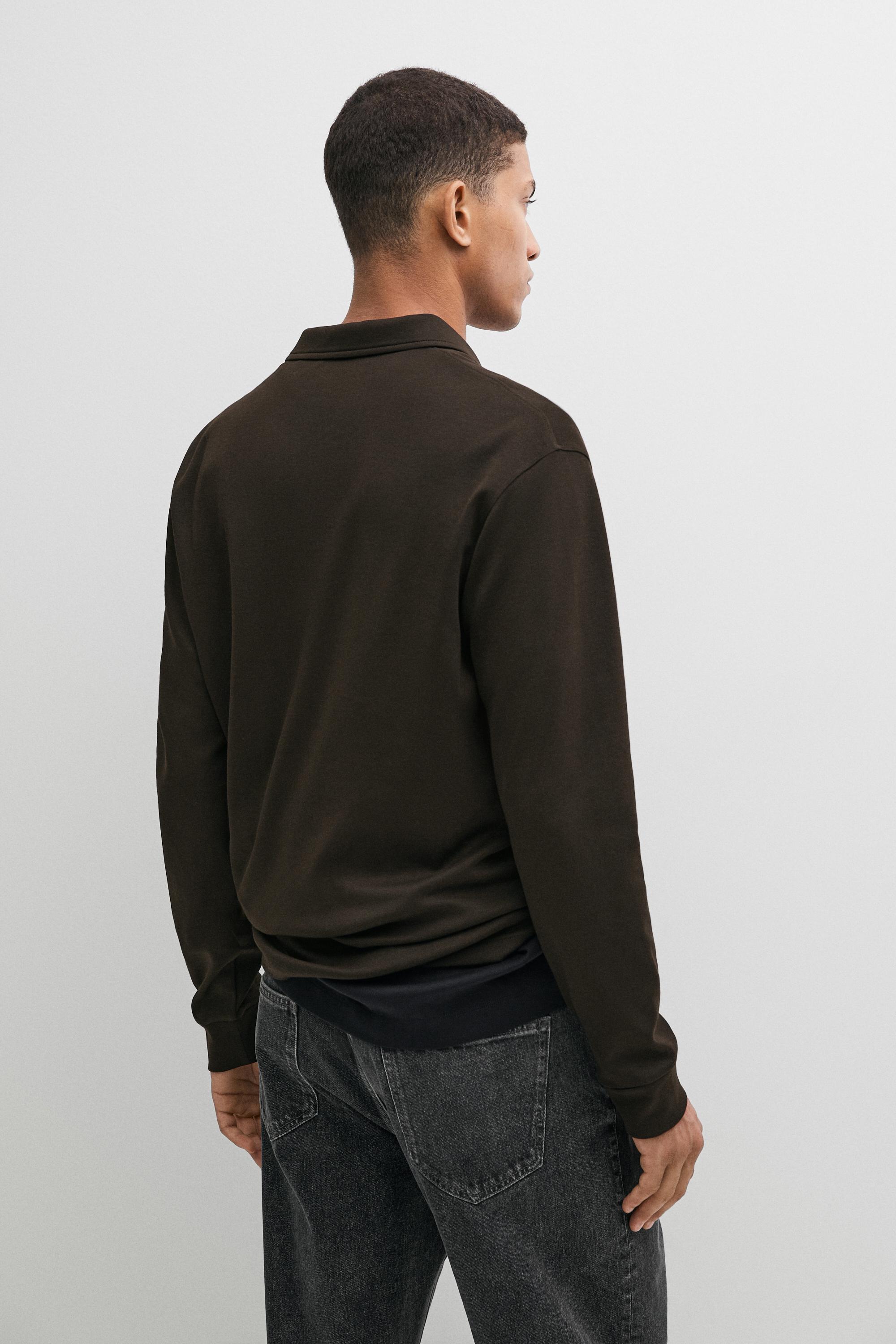 100% cotton long sleeve polo shirt