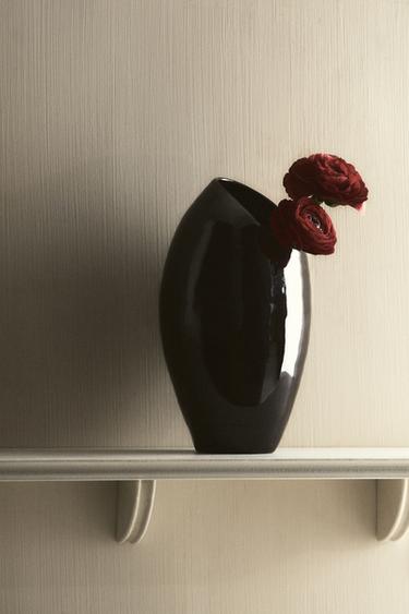 Zara IRREGULAR ROUNDED CERAMIC VASE - Brown