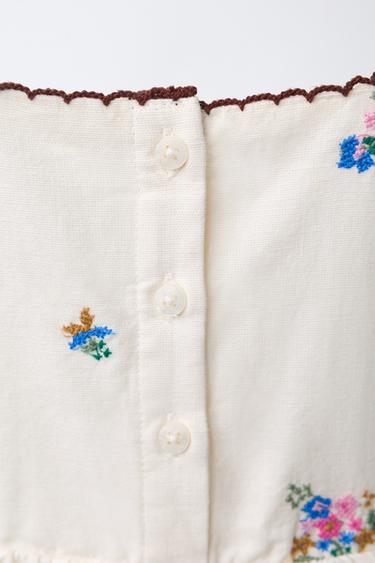 COMBINAISON COURTE BRODÉE - Écru de Zara - Image 3