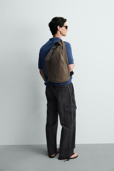 TECHNICAL BUCKET BAG - Khaki Green by Zara - Image 0