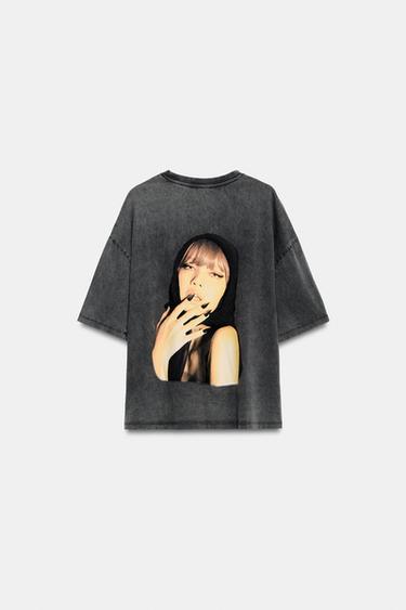 WASHED EFFECT PLAIN T-SHIRT - Anthracite grey by Zara