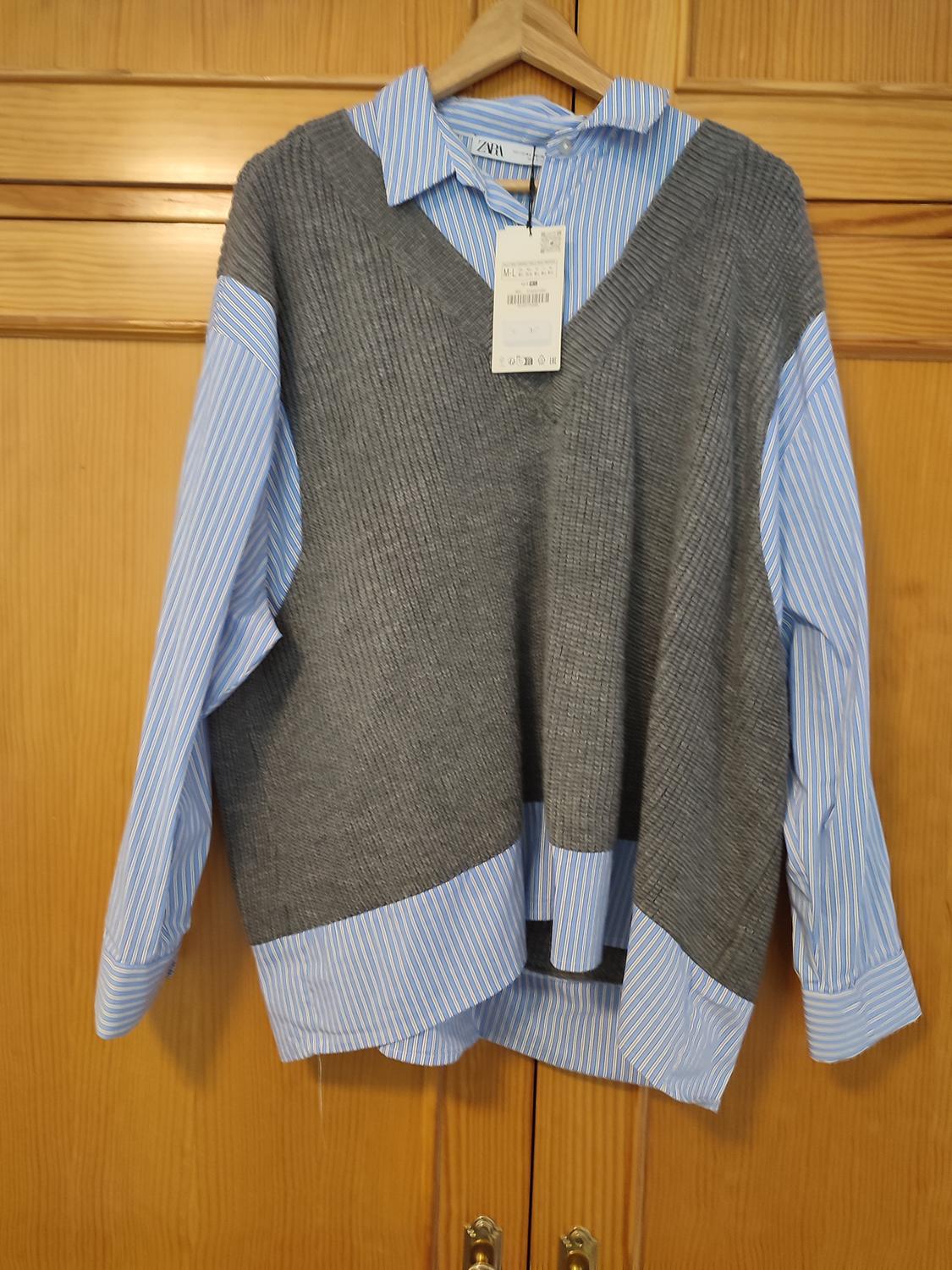 MIXED KNIT SHIRT