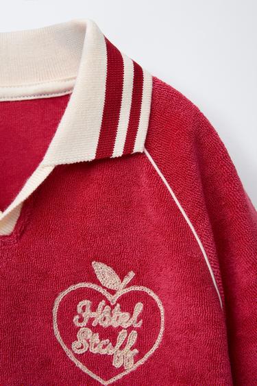 HÔTEL MAGIQUE © X ZARA TERRY TOWELLING POLO SHIRT - Red by Zara - Image 2
